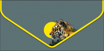 Открытка-конверт "Тигр" софт-тач