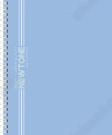Тетрадь 96 л. кл. греб. Х "NEWtone Pastel.Голубая дымка" Soft-touch