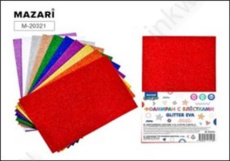 Набор фоамирана А4 10 л. 10 цв. Mazari блестки, 1,5 мм 