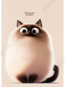 Блокнот А6 160 л. тв. обл. клетка ПП "Забавный котик-2" записная книжка