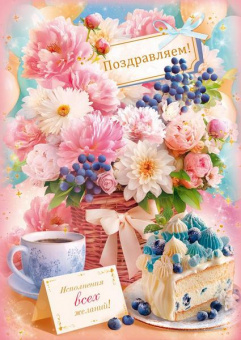 Открытка А4 "Поздравляем!"