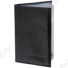 Обложка для автодок. Brauberg нат. кожа, черн.