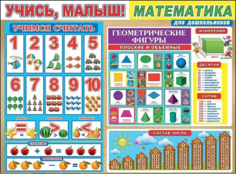 Плакат А2 "Учись малыш! Математика"