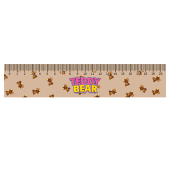 Закладка для книг "Мишки" с линейкой