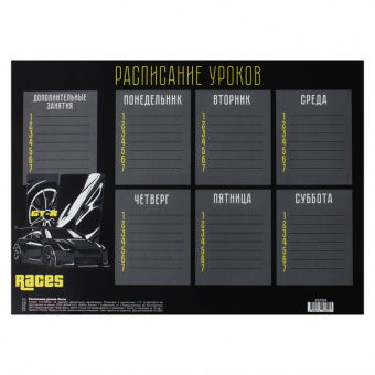 Расписание уроков А4 Кокос "Гонки"