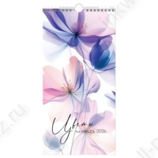 Календарь настен. 2026 г. BG "Цветы" 17*34 см