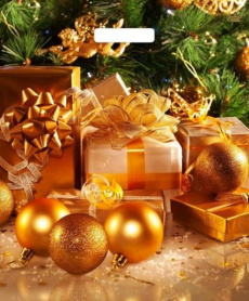 Пакет п/э НГ с выруб. ручками 38*45 см "Золотые шары" 60 мкм