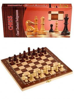 Игра наст. "Шахматы. Шашки. Нарды" 3 в 1 дерево