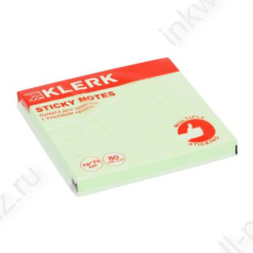 Бум. с клеев. кр. 76*76 мм пастель зеленый Klerk 80 л. 