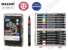 Набор акриловых маркеров 12 цв. Lumo кисть