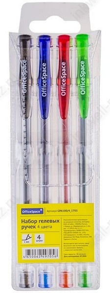 Набор гел. ручек 04 цв. OfficeSpace 1,0 мм