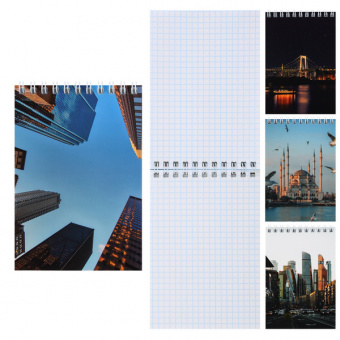 Блокнот А6 40 л. греб. клетка Klerk "Мегаполис"