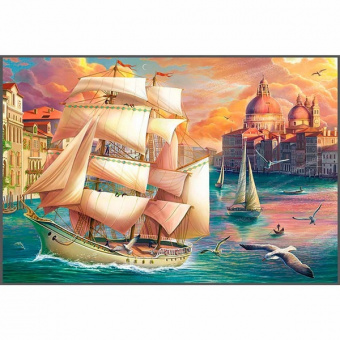 Алмазная мозаика с полн. зап. 30*40 см ПП "Венецианский парусник" подрамник