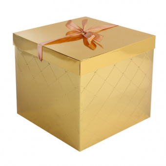 Коробка подар. складная "Ромб" золото, 30*30*30 см 