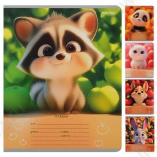 Тетрадь 12 л. кос. лин. ПП "Забавные пушистики"