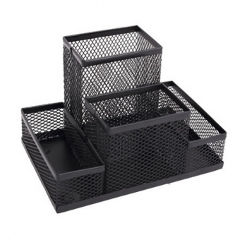 Подставка для канц. прин. мет. Klerk черн., 4 отд.