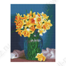 Алмазная мозаика с полн. зап. 30*40 см Три совы "Нарциссы" без подрамника