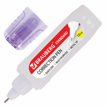 Корр.-ручка 10 мл Brauberg мет. нак.