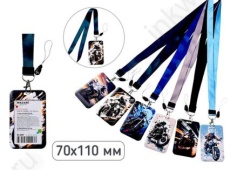 Бейдж вертик. 70*110 мм Mazari "Motorbike" на шнурке