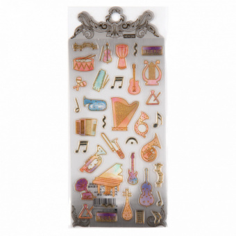 Наклейка объемная Кокос "Музыкальные инструменты" 9*20 см