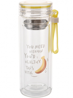 Бутылка стекл. 400 мл "Стильные фрукты. Банан"