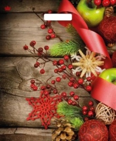 Пакет п/э НГ с выруб. ручками 38*45 см "Зимняя калина" 60 мкм