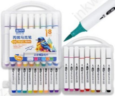 Набор акриловых маркеров 18 цв. 1-5 мм, кисть