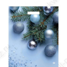 Пакет п/э НГ с выруб. ручками 38*45 см "Звездное конфети" 60 мкм