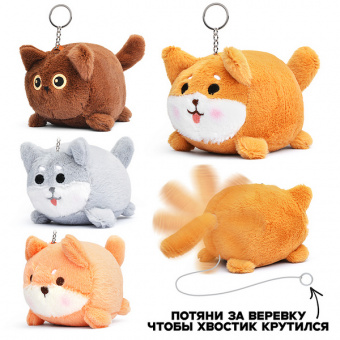 Брелок-игрушка мягкая "Кот/пес" 