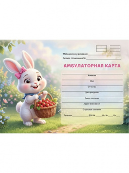 Бланк Амбулаторная карта А5 144 л. ПП "Милый зайчик"