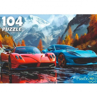Пазл 104 эл. ПП "Два авто на фоне гор"